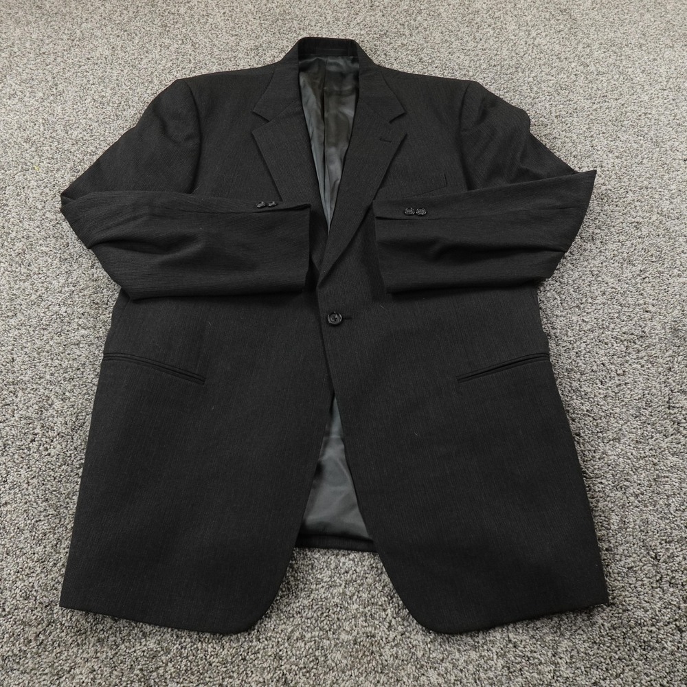 VTG Givenchy Blazer Mens‎ 46L Gray Pinstripe Wool Sport Coat Suit Jacket Top USA - Picture 2 of 15